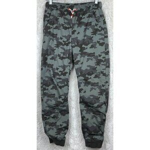 Cat & Jack Boys 14 Gray Camo Jogger Pants Lined Drawstring Front & Back Pockets